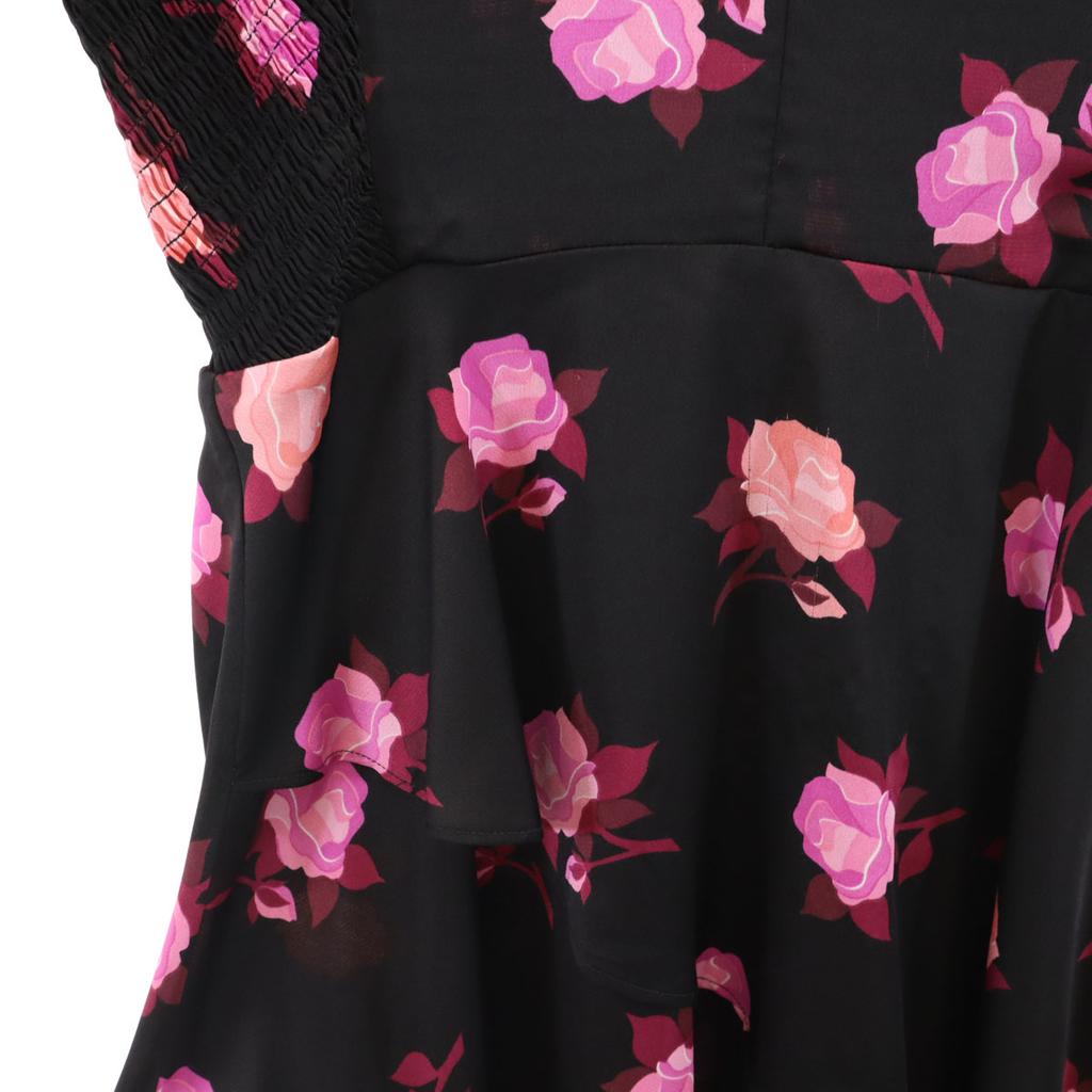Kate Spade Floral Long Sleeve One Piece 10 Black Series Women Used