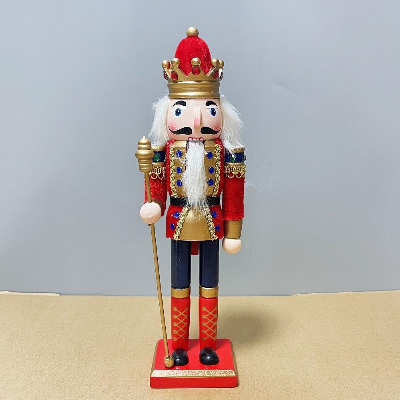 1Pcs 30Cm Cartoon Walnut Soldier Home Decoration Christmas Ornament Wooden Nutcracker Puppet Desktop Decor