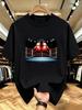 Unisex O Neck Tee Boxing Gloves Arena Scene Graphic Print Cotton Short Sleeve Loose Summer Breathable Daily Casual Basic Wear Top