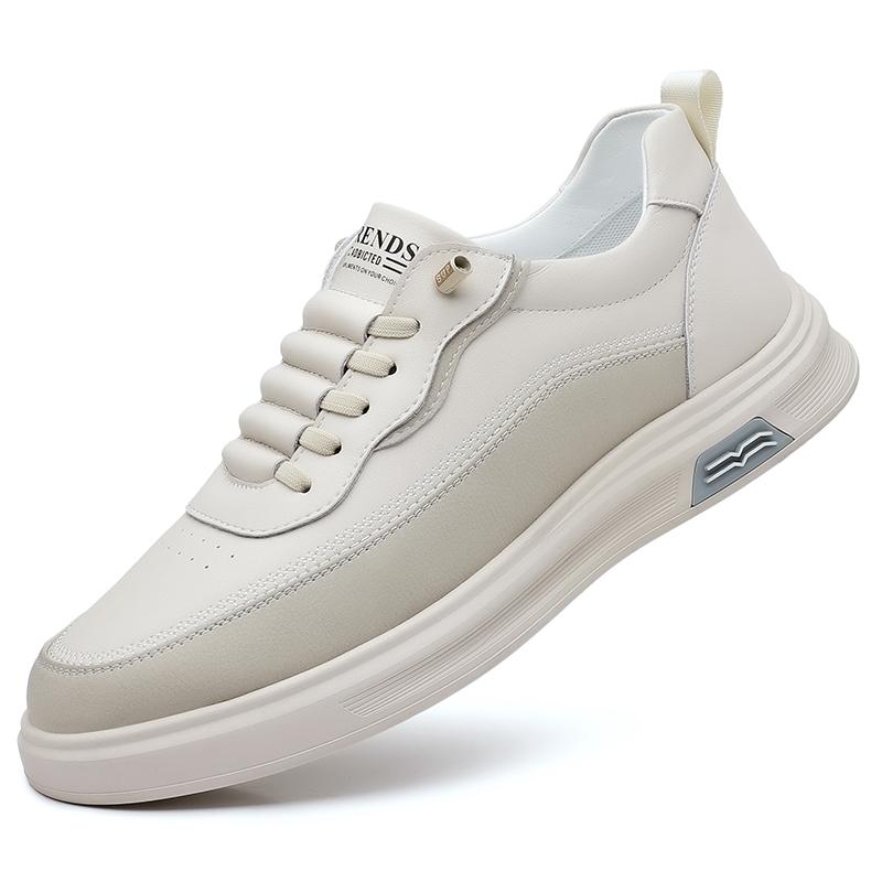 

Мода 2025Новый бренд Мужские повседневные кожаные кеды для скейтборда Уличные нескользящие плоские туфли Высококачественная модная обувь на шнуровке Tenis Masculino Обувь для ходьбы 44 бежевый