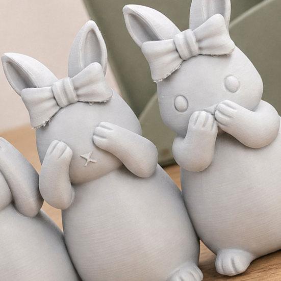 Easter Ornament, One-piece Molded Bunny Figure, 3D Printed Rabbit Design Decorative Figurine for Living Room Bedroom Holiday Decor