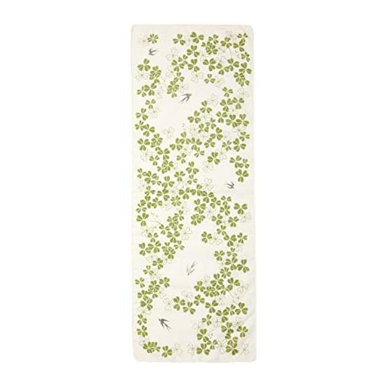 Yamamoto Jin Shoten Fukukoi Fluffy Double Gauze Tenugui Towel, Swallows and Clover, Approx. 32x89cm