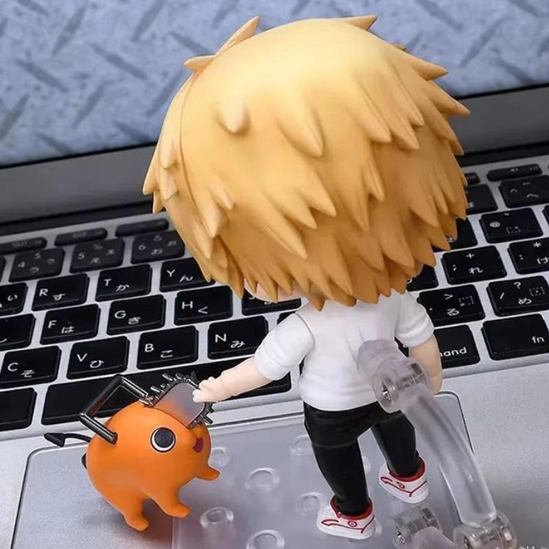 10cm Q Version Anime Chainsaw Man Denji Pochita Makima Actionfigur PVC Schreibtischdekoration Spielzeugsammlung Modell Halloween Geschenke