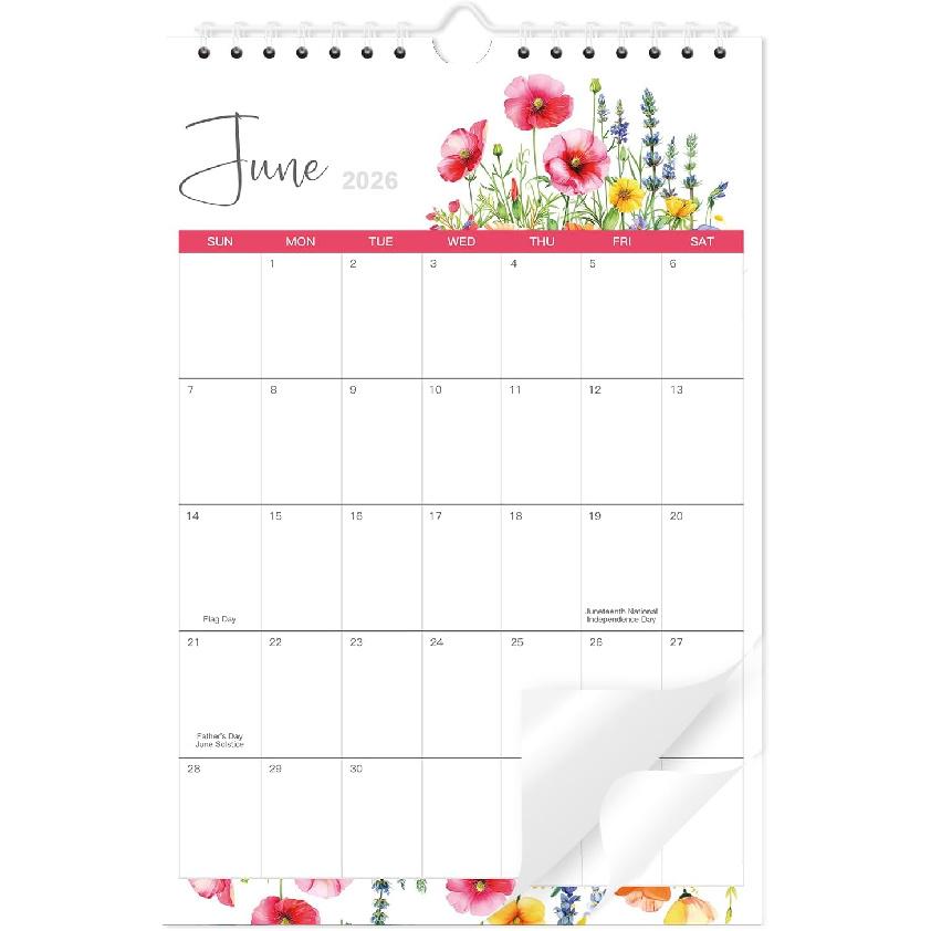 Mini Calendar 2026-2027,18 Months Calendar from January 2026 to June 2027,Small Notepad Calendar,Small Desk Calendar 2026-2027 with the Floral themed