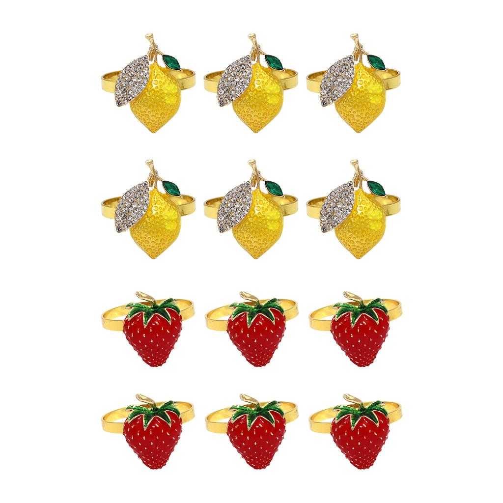 Strawberry and Lemon Napkin Rings Alloy Napkin Rings Napkins Rings
