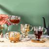 Exquisite Retro-Glas-Kaffeetasse, Wassertasse, Becher, Kaffeetasse, Milchtasse, Nachmittagstee, Kaffeetasse, Teller, zweiteiliges Set