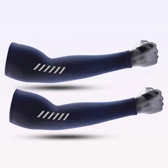 1 Pair UV-proof Cycling Arm Sleeves Sun Protection Moisture Absorbing Breathable Quick Drying Sports Cooling Arm Compression Sleeves