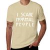 I Scare Normal People Black TShirt plain summer tops mens clothing