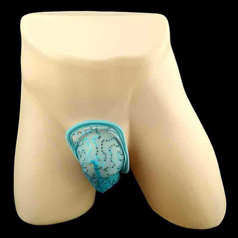 Pánské Sexy Flitrované Průsvitné Tanga C-string Erotické Prádlo JJ Kapsička