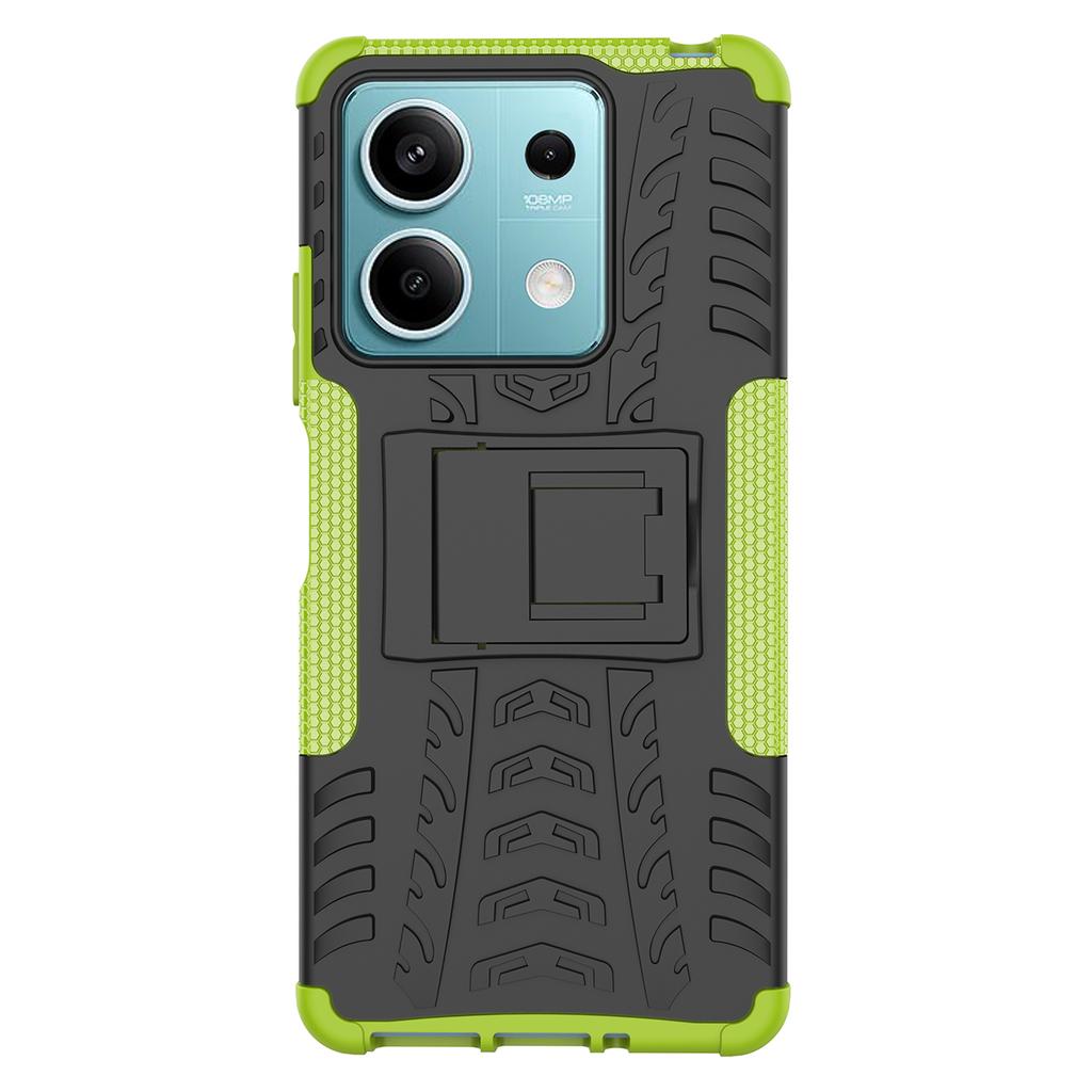For Xiaomi Redmi Note 13 5G Tyre Pattern Case Kickstand PC+TPU Non-slip Phone Cover