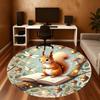 1pc squirrel book Round Chair mat Area Rug - Non-Slip, Floor Mat for Office, Bedroom, and Indoor Decor -1002061