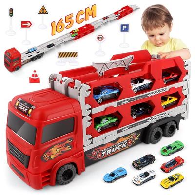 Joyreal Vehicle Toy - Construction Vehicle Set with Carrier & 6 Mini Cars, Ages 3-6