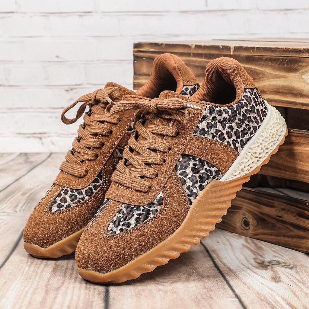 New hot-selling leopard print casual sneakers soft-soled comfortable outdoor running shoes