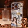 6 Pcs Vintage English Phrase Cut Film PET Stickers Hand Tent Stickers Text Decorative Stickers Aesthetic Sticker Tag