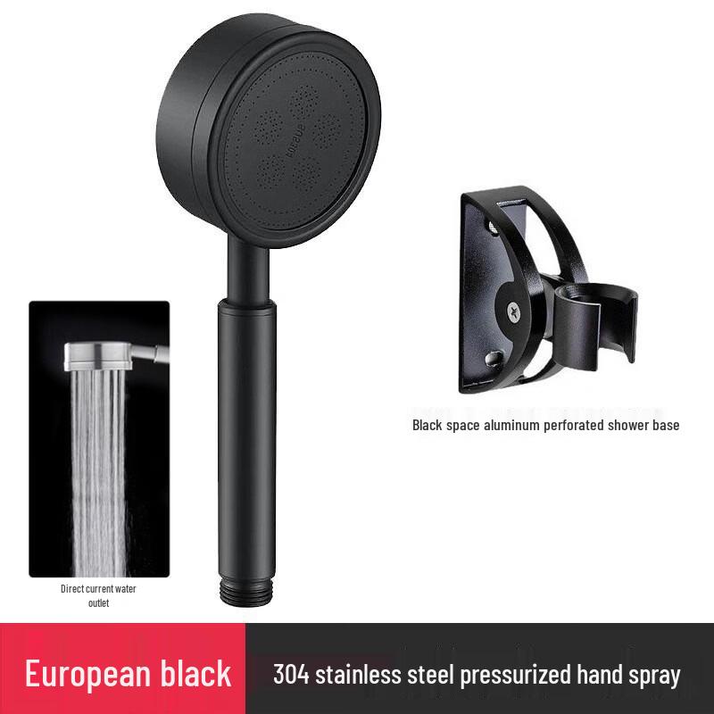 Yu Zhu Xun Black Stainless Steel Pressurized Shower Set