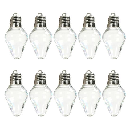 Christmas Bulb Gift Jar Clear Plastic Fillable Light Bulbs Shape Ornaments