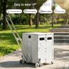 Trendy Portable Folding Shopping Cart with Pull Rod for Groceries and Deliveries