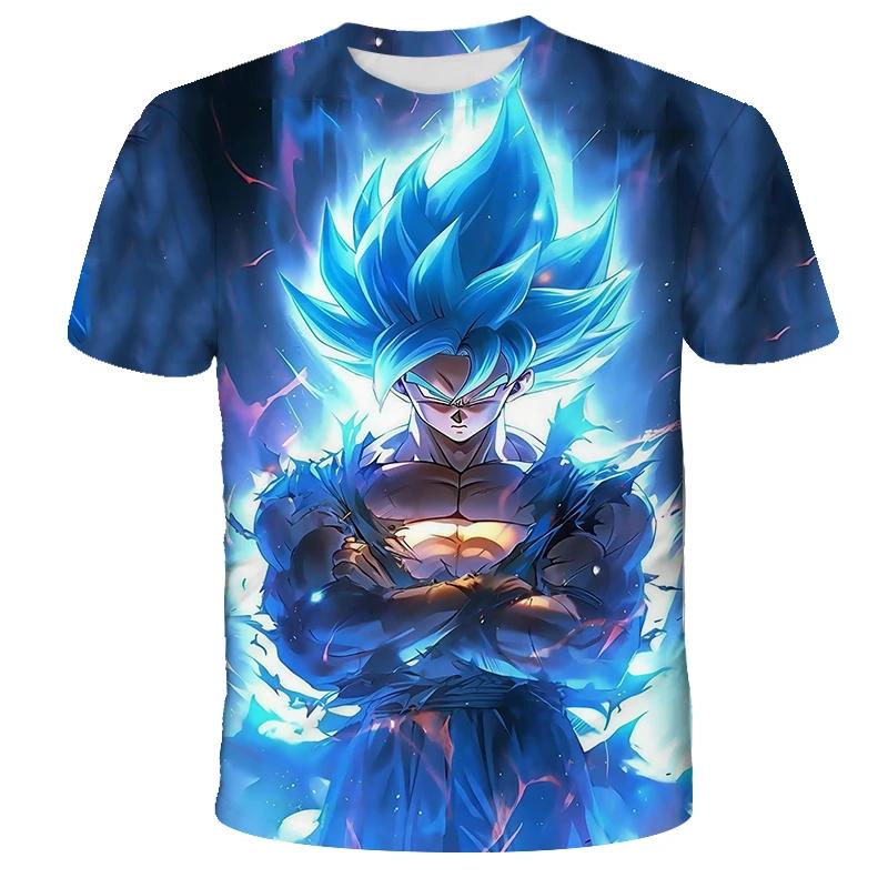 2026 Summer Dragon Ball Retro Fitness T-shirt Men's Oversized 3D Printed Short-sleeved Family Unisex Children's Sports Shirt