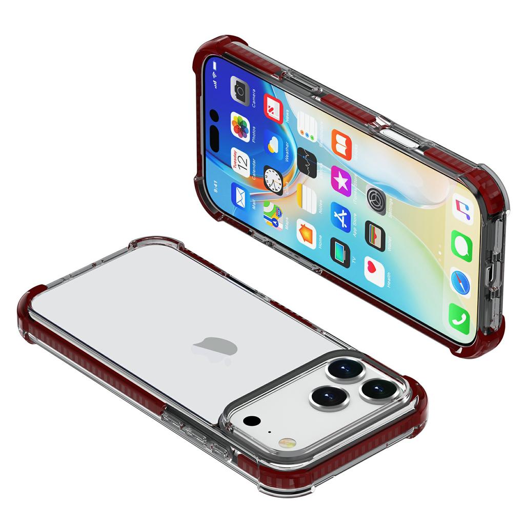 For iPhone 17 Pro Max Case Four Corners Anti Drop Clear TPU + TPE + PC Phone Cover