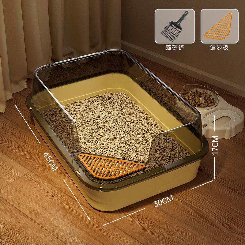 Oversized Pet Cat Litter Box, Semi-closed, Heightened and Thickened Anti-splash Cat Toilet, Easy To Clean, Bathtub Cat Toilet