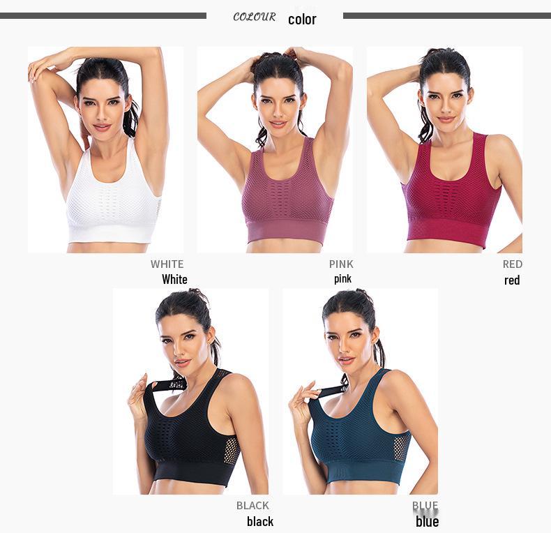 Breathable Mesh Sport Bra with Wide Straps and Stylish Back Design