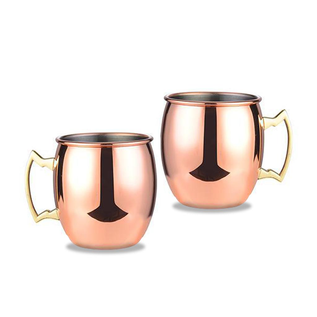 Leeseph Moscow Mule Mugs, Hammered Copper Cups with 304 Stainless Steel Lining, for Cold Drinks, Beer, Wine, Bars, Parties, Gift