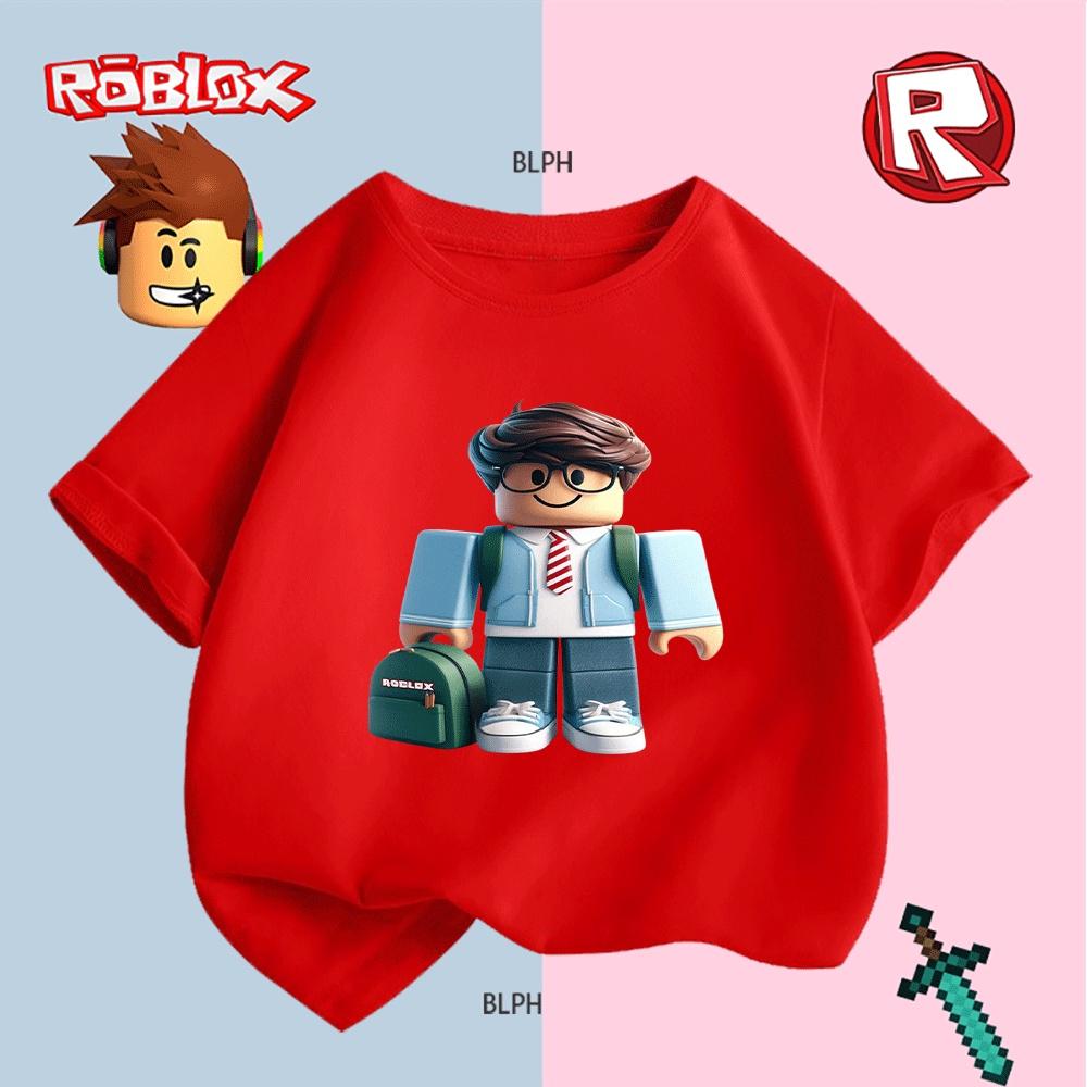 Cute Roblox Character Printed Kids T-Shirt Fashion Casual Short Sleeve Tee for Boys Girls