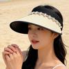 Light Luxury Pearl Rhinestone Empty Top Hat Women's Summer Outdoor Travel Light Big Brim Vinyl Sun Hat