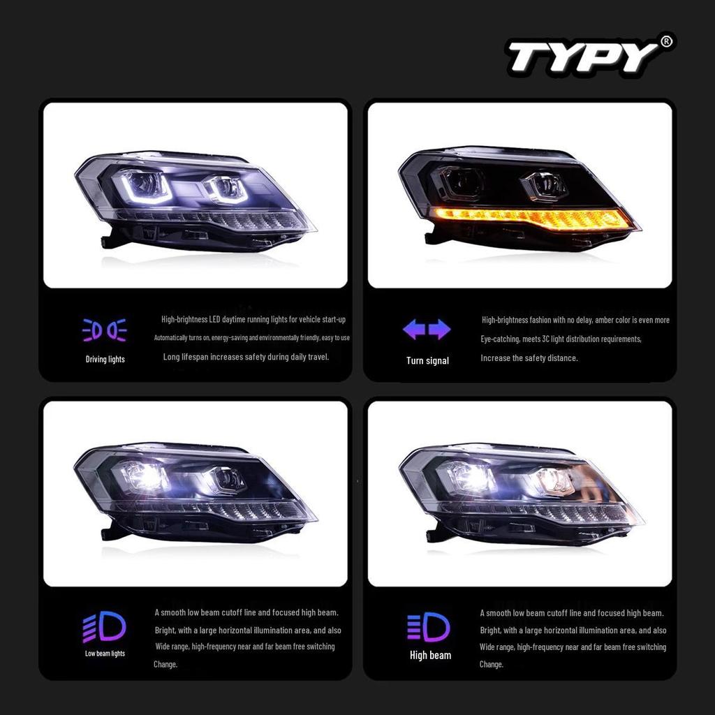 Volkswagen Jetta 17-19 LED Projector Headlights with DRL & Flowing Turn Signals.