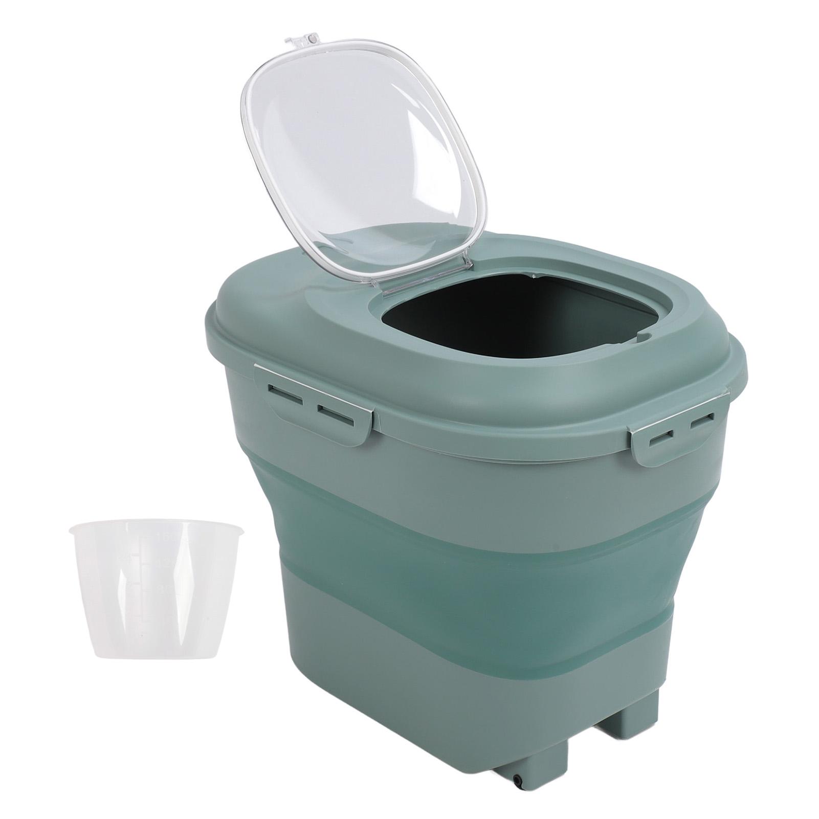 

Складной контейнер для собачьего корма с герметичной крышкой, большой контейнер для сухого корма для собак, кошек, хлопьев, риса L(for 6.5-9kg)