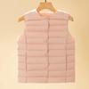 Down, design sense, vest light and thin down vest women's short round neck white duck down versatile vest large size thin