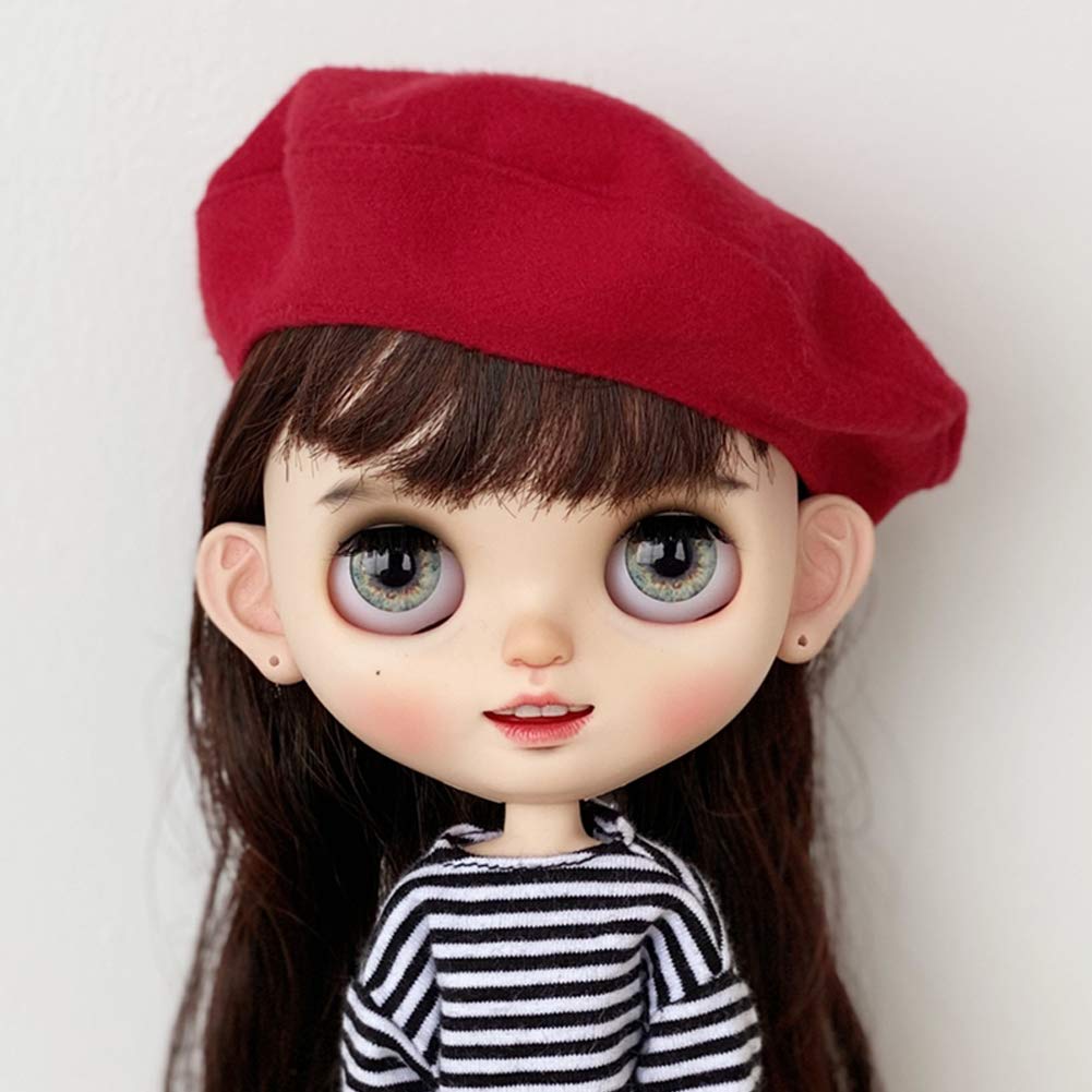 Rakulifey Blythe Baret pro Blythe Roztomilý Klobouk 5 barev, Panenky, Doplněk, (Červené)