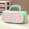 Large Capacity Dopamine House Pencil Bag Embroidered Pen Pencil Case Stationery Storage Bag  Kids
