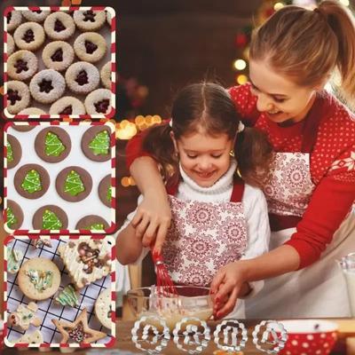 9pcs 304 Stainless Steel Christmas Cookie Cutters Xmas Tree Gingerbread Man Biscuit Baking Tools Snowman Pastry Mold Kitchen Use