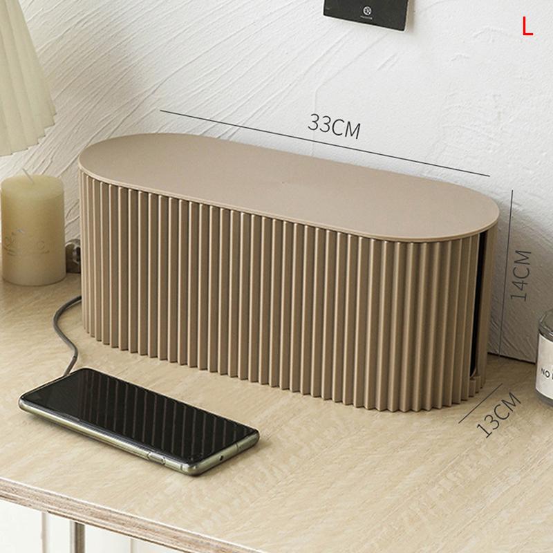 

Большая коробка для хранения штепсельной вилки, органайзер для хранения проводов и кабелей, коробка для розеток и штепсельных вилок S кофейный