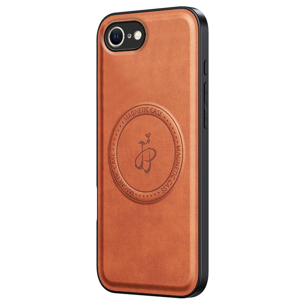 For iPhone 16e Magnetic Case PU+TPU+PC Phone Back Cover Drop Resistant