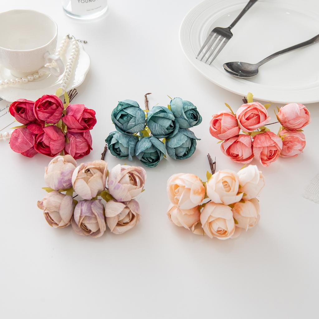1/3/5Pcs Rose Artificial Flowers 11cm Silk Fake Flowers Bouquet for Wedding Home Decoration DIY Christmas Wreath Gifts Accessory