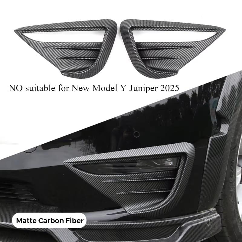 For Tesla Model Y Fog Lamp Spoiler Blade Trim Protective Cover Woof Tooth Wind Knife ABS Decoration Sticker Car Accessories