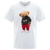 100% Cotton Sports Mask Bear Print Short-sleeved T-shirt Male Half-sleeved Summer Casual Oversized T-shirt Men Shirt 80201