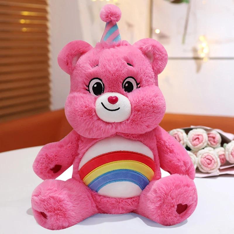 Cute Rainbow Birthday Care Bear Plush Toys Lovely Cartoon Bear Soft Stuffed Dolls Homdecor Sleeping Plush Pillows