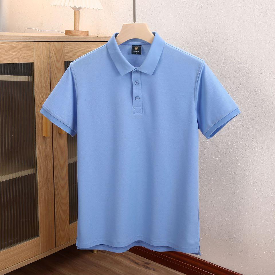 

Дышащие Удобные Топы Повседневный Стиль Однотонные Рубашки Мужские и Женские Рубашки с Коротким Рукавом и Лацканами Летняя Рабочая Футболка YG-920J XXXXL светло-синий