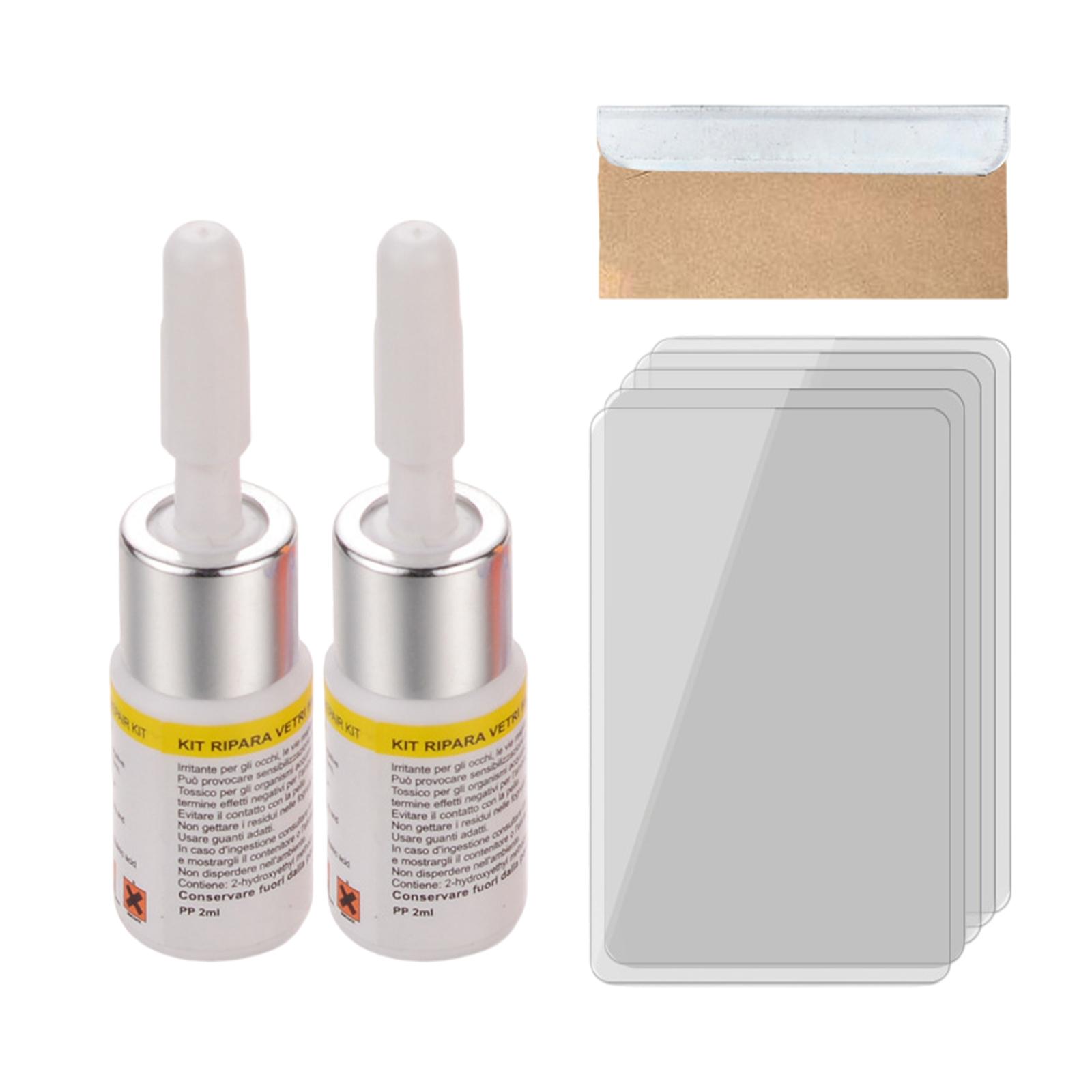 

Cracked Windshield Repair Kit Quick and Efficiency Rock Chip Repair Kit for Chips and Cracks Bulls-Eye Star-Shaped Crack