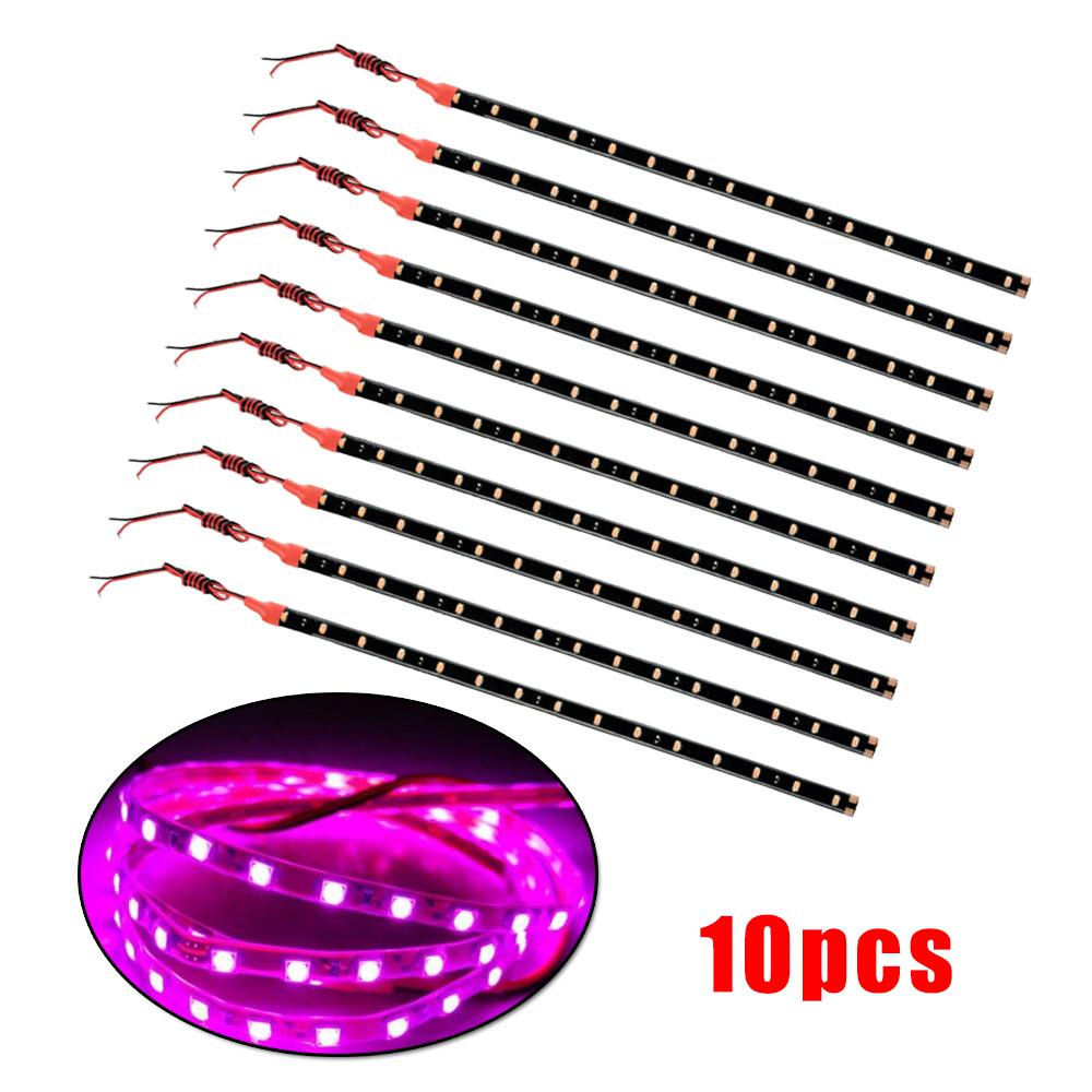 

10 полосок светло-фиолетового цвета 30 см/15 светодиодов для автомобилей, грузовиков, 12 В, 300x8 мм, 20 шт.