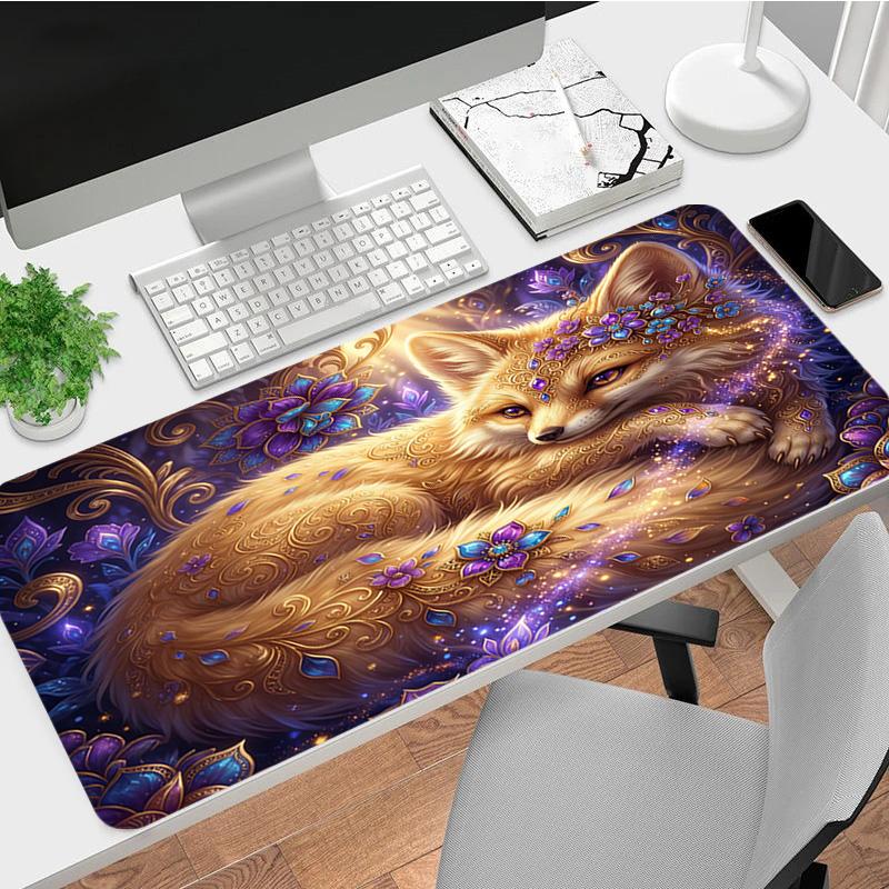 Fox Fantasy Xl Gaming Mouse Pad Nonslip Rubber Base Stitched Edge Waterproof Desk Mat For Pc Laptop Gamer Office Computer Accessories C927310