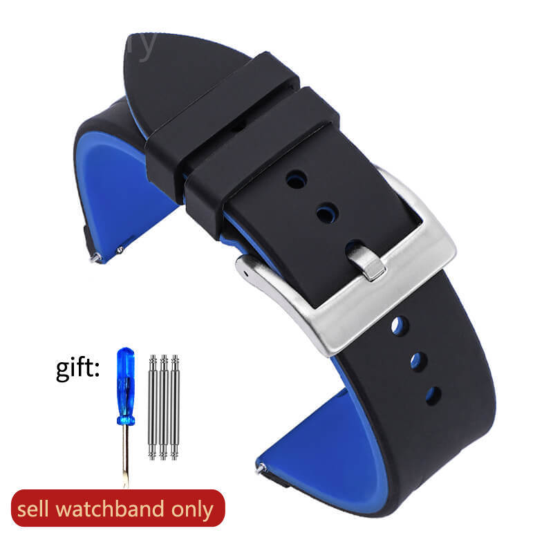 Sport Wasserdichtes Silikonkautschuk Uhrenarmband Männlich und Weiblich für Rolex Seiko Nein. 5 Huawei GT20 22mm Schnellverschluss
