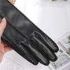 Warme Damen-Handschuhe aus PU-Leder mit Stickerei - Herbst/Winter Koreanischer Stil, Figurbetont, Samtfutter, Extra Dick für Radfahren und Autofahren