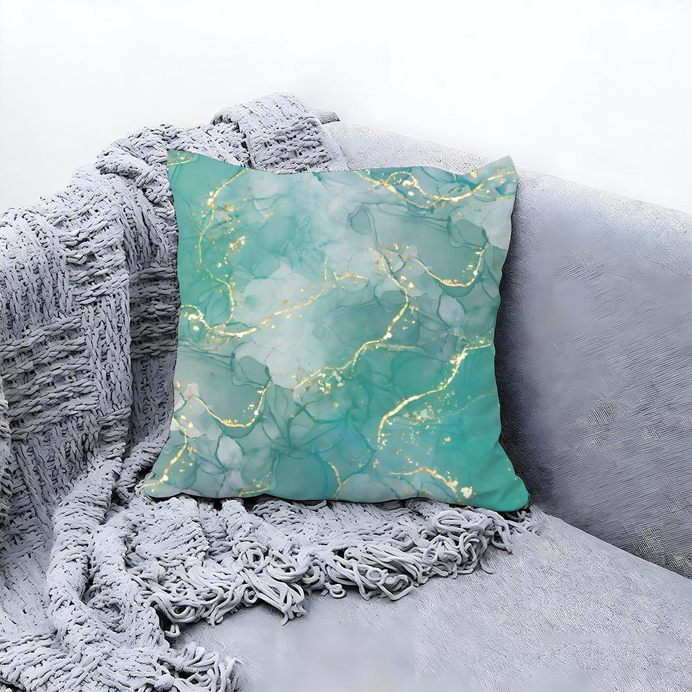 Elegant White Marble Pattern Cushion Cover Premium Comfort Reversible Pillow Cove Two In One Design for Any Room Car Interior