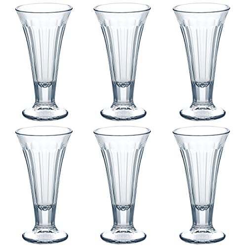 Toyo Sasaki Glass Parfait Glasses, 235ml, Set of 6, Made In Japan, Dishwasher Safe, Sundae/Dessert Glasses with Stems, Commercial Grade Glasses, P-022