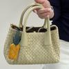 Versatile women's bag, sheepskin woven cabbage basket bag, fashion tote bag, single piece crossbody bag, handbag woman