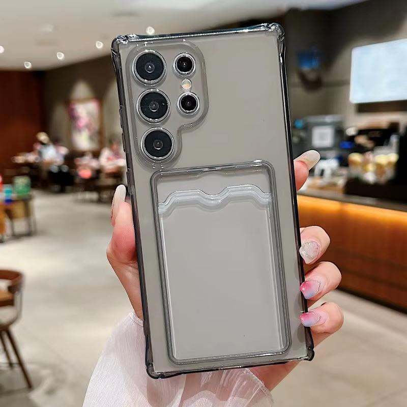 

Card Holder Bag Transparent Case For Samsung Galaxy S25 S24 S23 Ultra S22 Plus S21 S20 FE A55 A54 A53 5G A13 A14 A34 A32 A52 A33 S25 Plus